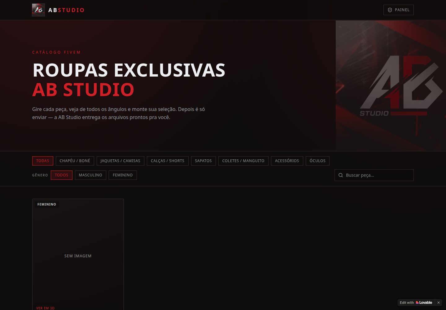 AB Studio public website screenshot